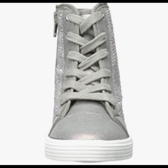 Stuart Weitzman Vance Jewel Hidden Wedge High Top Sneaker (Big kids) - Picture 2 of 11